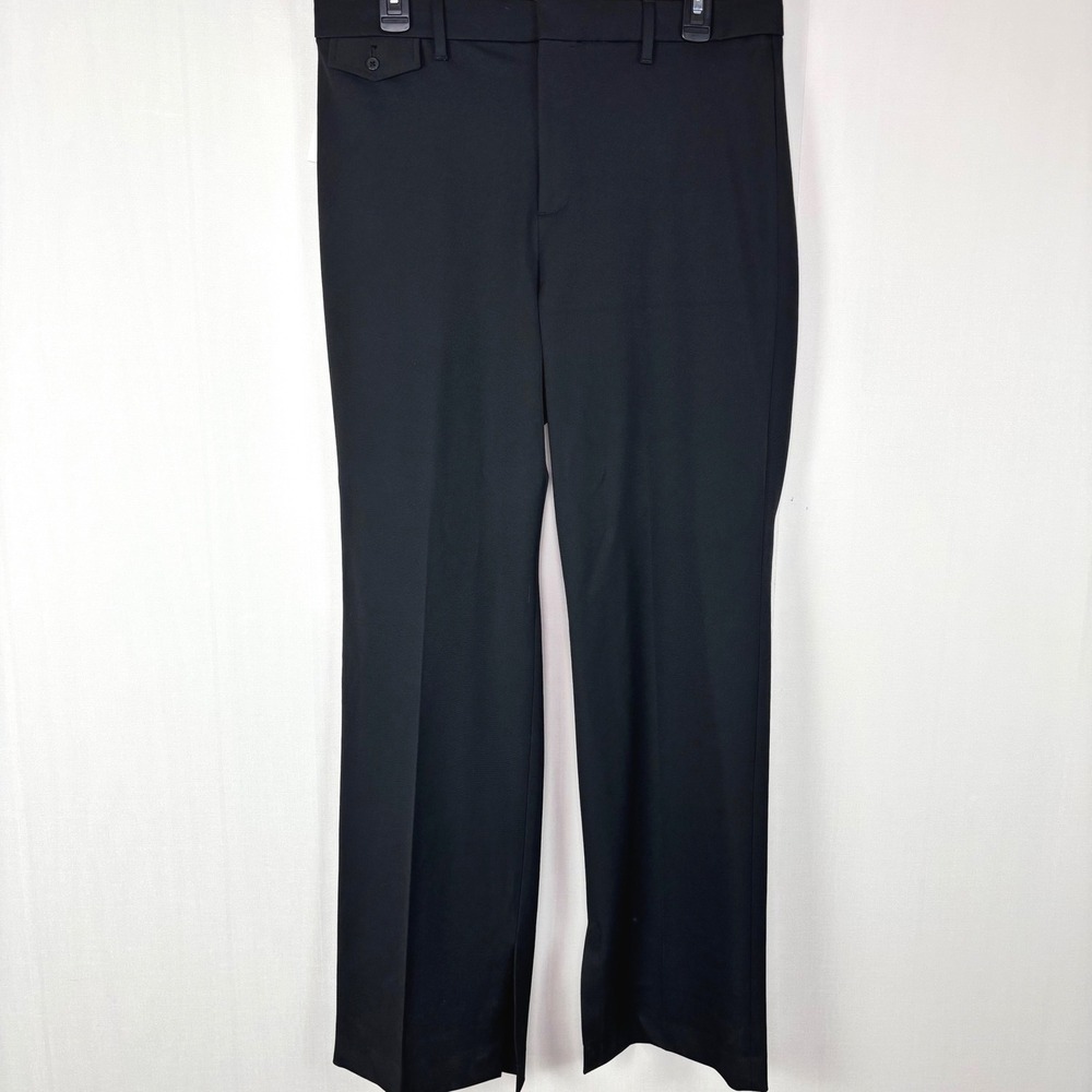 NWT GAP High Rise Slim Boot Trouser Pants Black Ankle Slit Womens Sz 12
